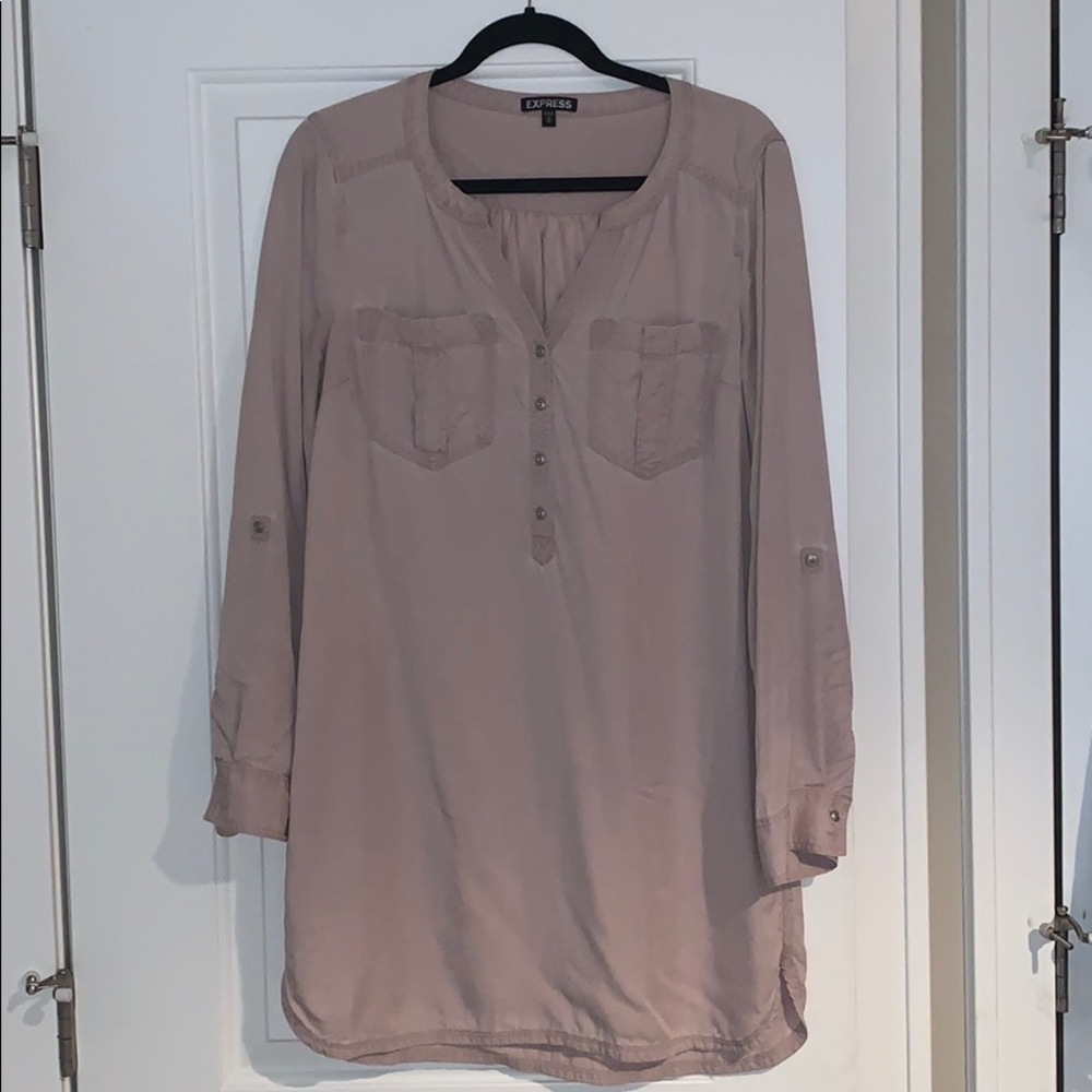 Beige express long shirt/short dress